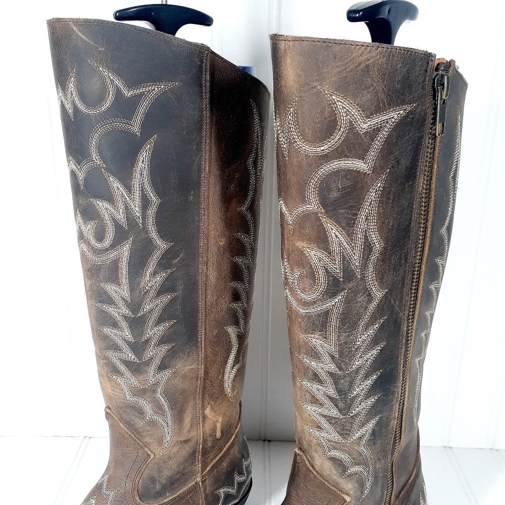 NEW Redneck Riviera Women’s Brown Leather Cowboy Western Boots - Picture 8 of 12